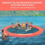 Inflatable Dock Floating Platform, 8ft Inflatable Water Hammock Floating Deck for Lake W/Cupholder, Round Floating Ring Float Ring, Pool Float Raft Lounger Island Platform Pad - Image 20
