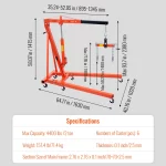 BENTISM 2T Folding Engine Crane Engine Hoist with Level 4400 lbs/2 ton Heavy-Duty Cherry Picker Shop Crane Oldable Engine Crane - Image 8